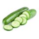 Cucumber and slices isolated over white background