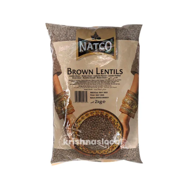 Natco Brown Lentils Masoor Whole 2kg^