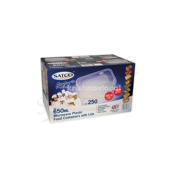 Satco Plastic Containers & Lids 25 Pack 650ml