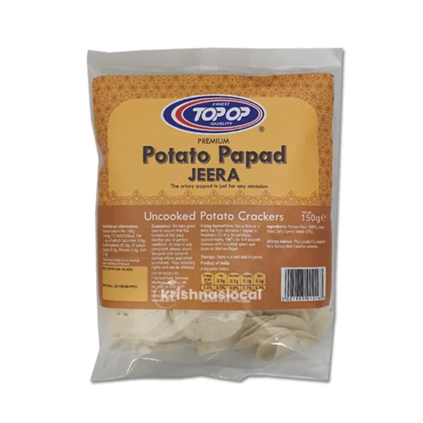 Top Op Potato Papad Jeera 150g^