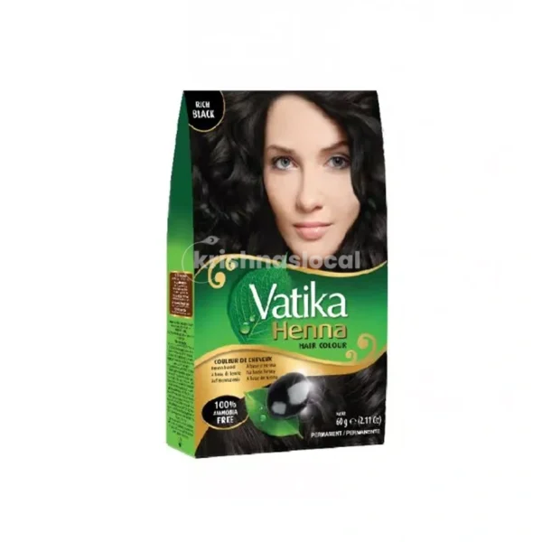 Vatika Henna Hair Colour - Rich Black 60g^