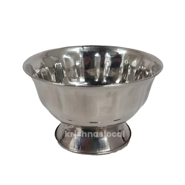 Silver Stainless Steel Chandan Bowl^